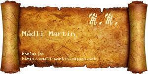 Mádli Martin névjegykártya
